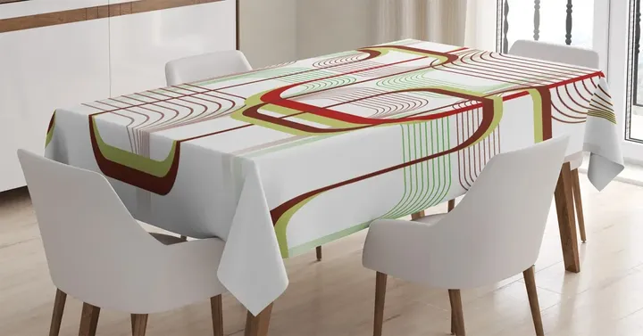 Wavy Abstract Shape Line 3d Printed Tablecloth Home Decoration