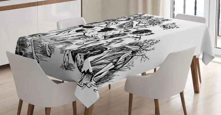 Dogs In Forest 3d Printed Tablecloth Home Decoration