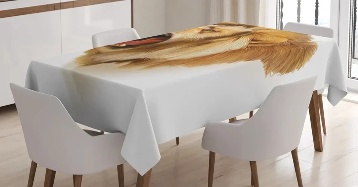 Roaring Fierce Lion Head 3d Printed Tablecloth Home Decoration
