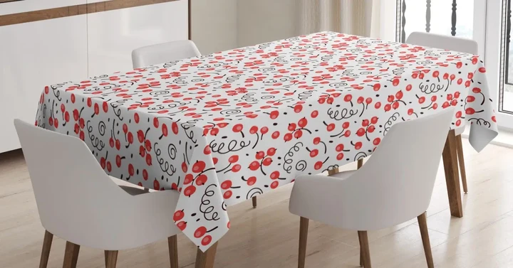 Herbal Swirls Organic 3d Printed Tablecloth Home Decoration