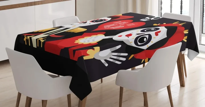 Sugar Skull Art 3d Printed Tablecloth Home Decoration