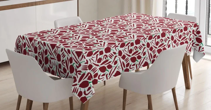 Various Types Of Chilli 3d Printed Tablecloth Home Decoration