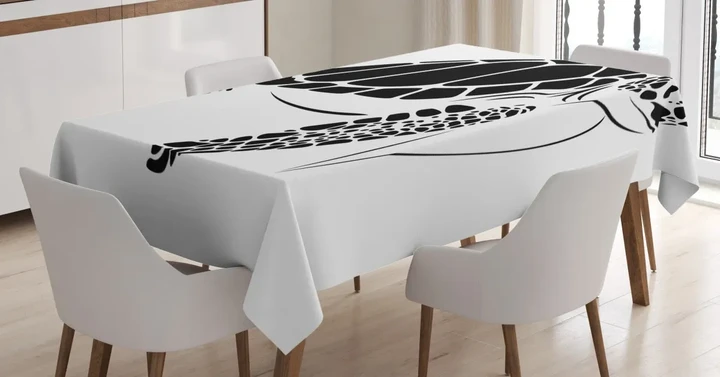 Monotone Caretta Caretta 3d Printed Tablecloth Home Decoration
