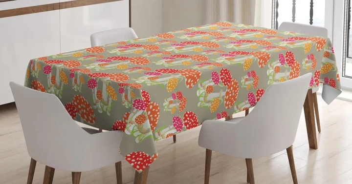 Wild Forest Mushrooms Food 3d Printed Tablecloth Home Decoration