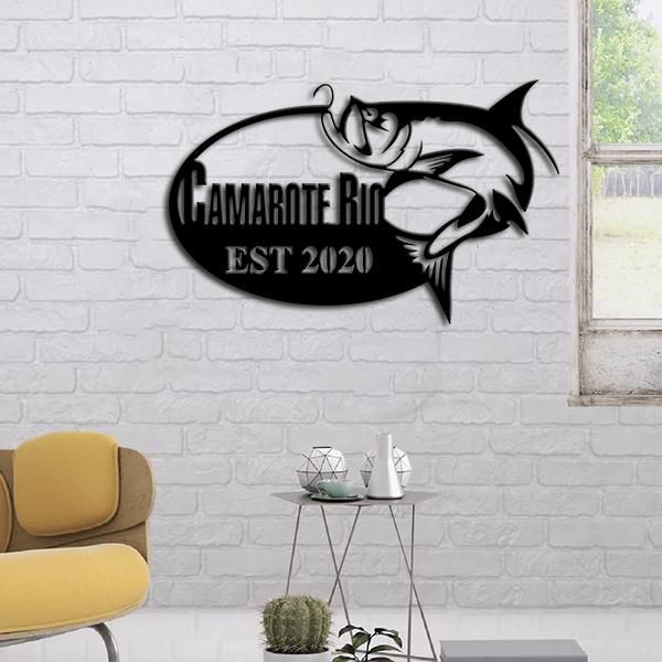 Go Fishing Is My Passion Custom Name And Number Cut Metal Sign