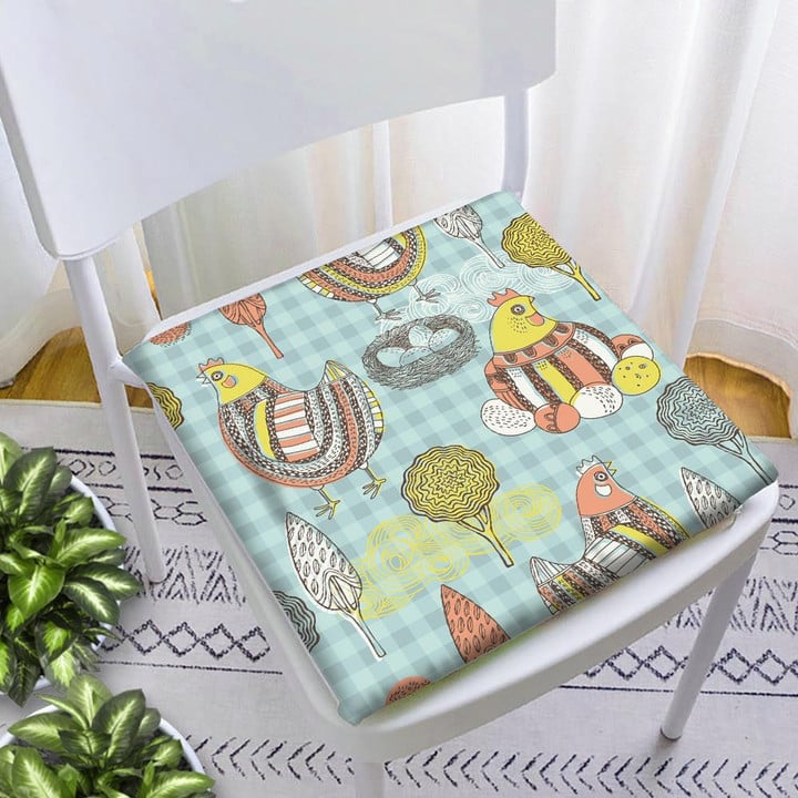 Special Chicken Hen With Egg Nest And Tree Chair Pad Chair Cushion Home Decor