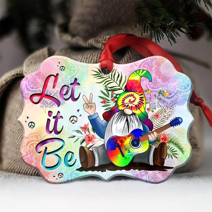 Gnome Hippie Let It Be Ornament Pretty Style Colorful Background