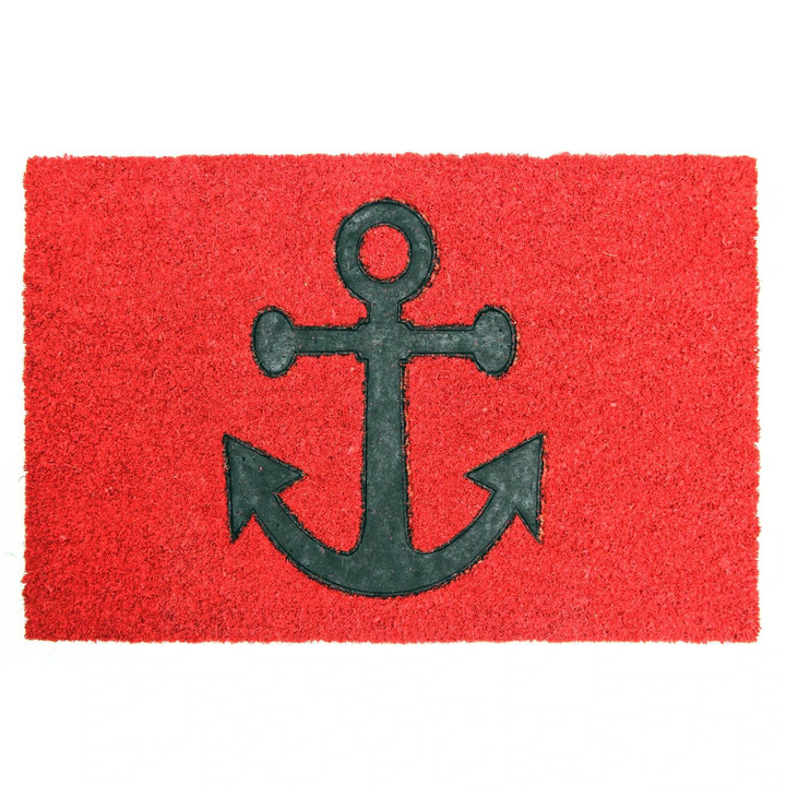 Pressed Anchor Red Backdrop Cool Design Doormat Home Decor