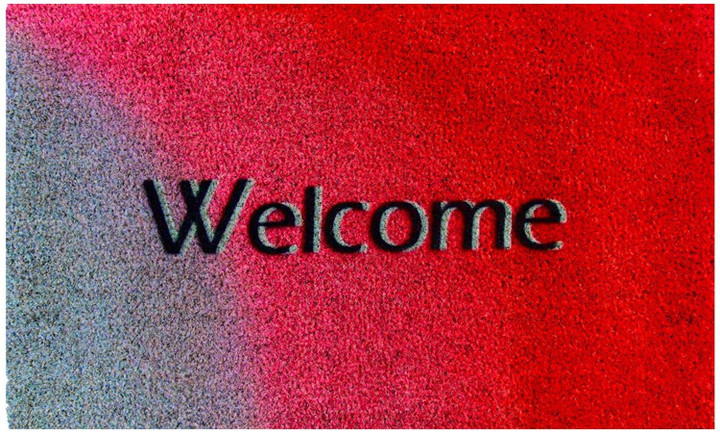Welcome Red And Gray Background Design Doormat Home Decor