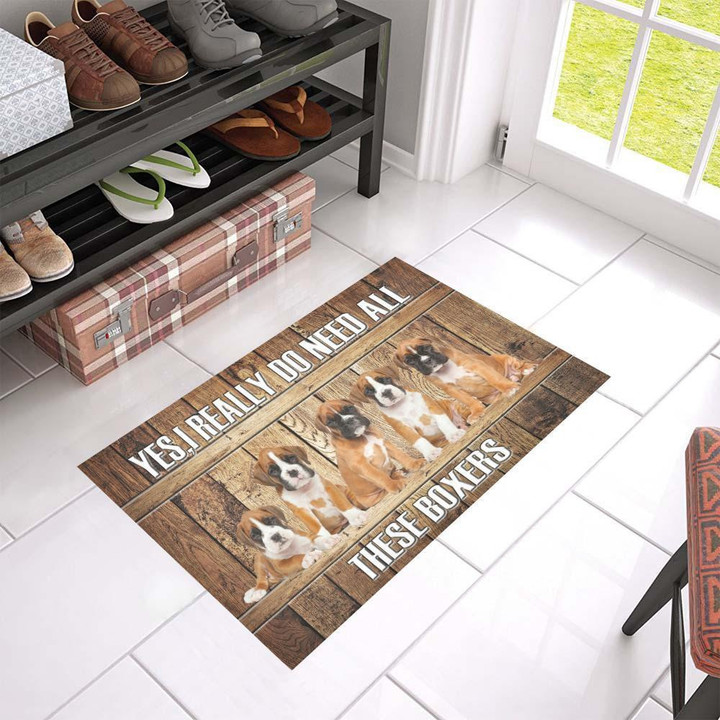 Cute Boxers Puppies I Really Do Need All These Dogs Pattern Doormat Home Decor