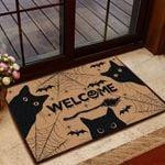 Welcome Halloween With Black Cats Doormat Home Decor