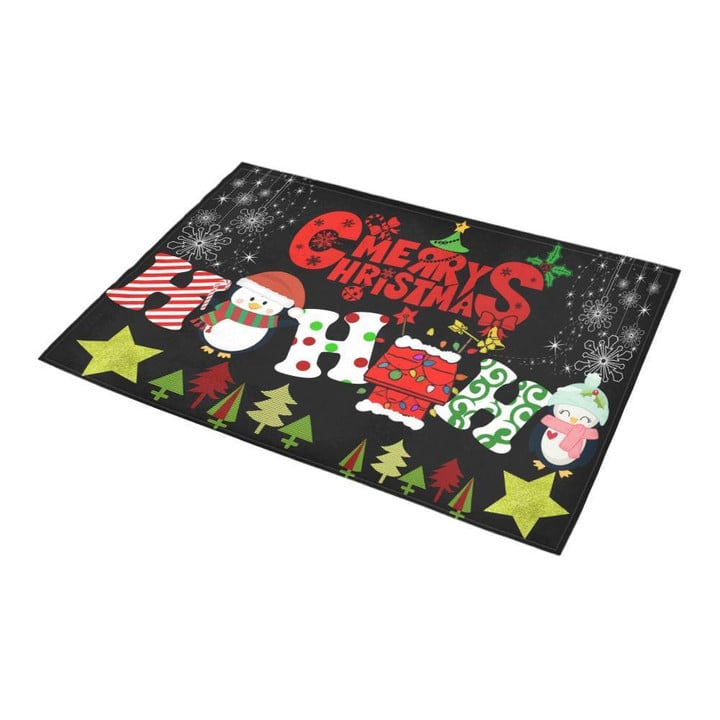 Lovely Penguin Hohoho Merry Christmas Doormat Home Decor