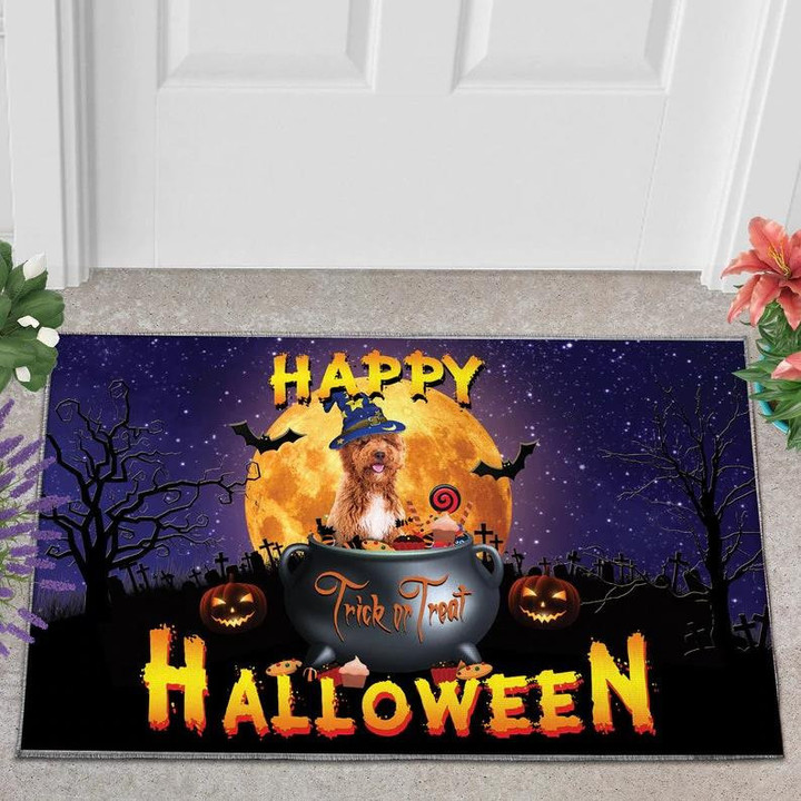 Goldendoodle Trick Or Treat Happy Halloween Doormat Home Decor