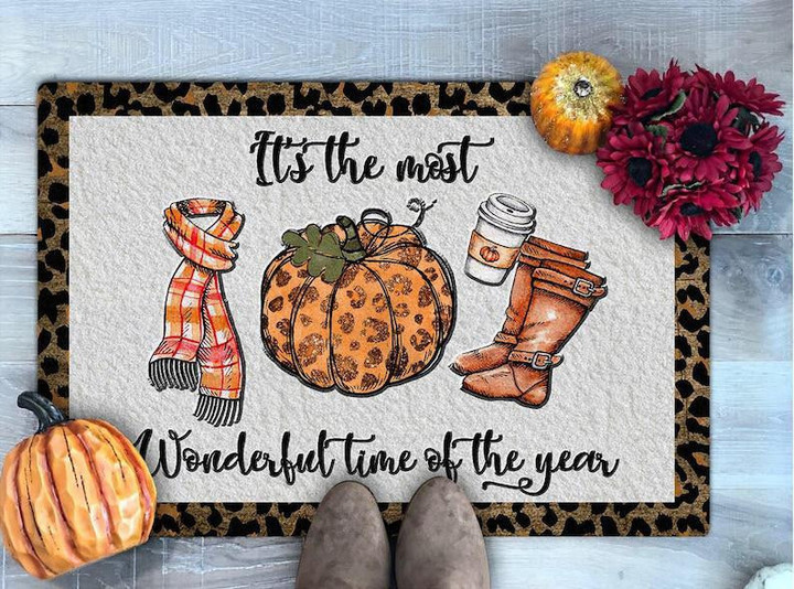 Autumn It's The Most Wonderful Time Of The Year Design Doormat Home Decor