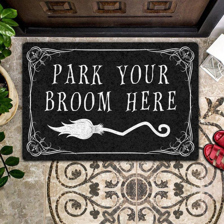 Gift For Halloween Park Your Broom Here Doormat Home Decor