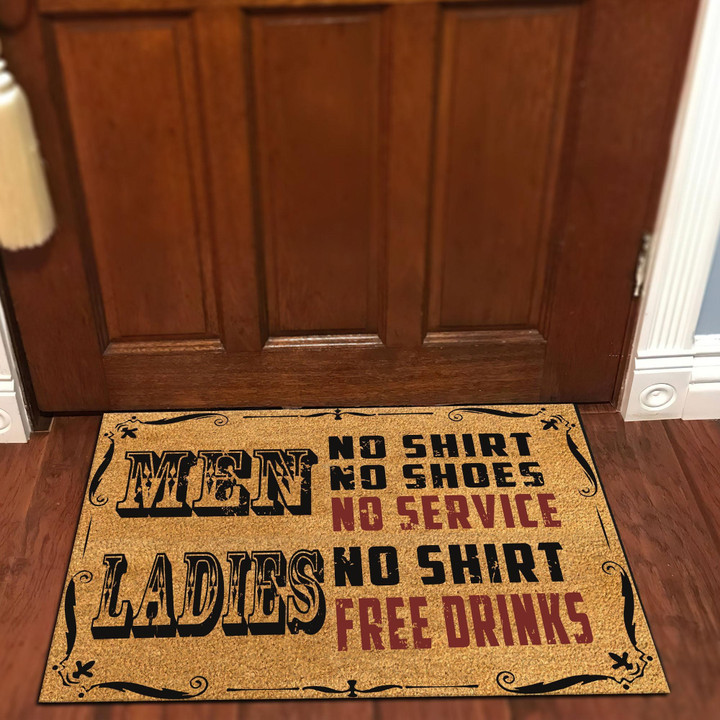Men And Ladies No Shirt And No Shoes Beige Theme Design Doormat Home Decor
