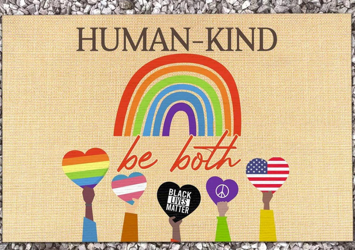Human-Kind Be Both Black Lives Matter LGBT Doormat Home Decor