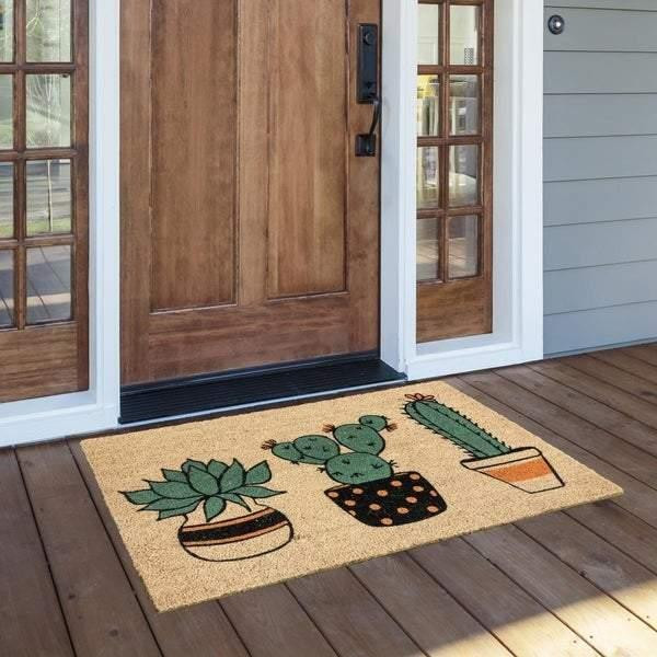 The Curated Nomad Cactilicious Cactus Pots Pattern Doormat Home Decor