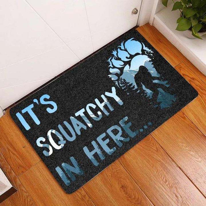 Funny Big Foot Its Squatchy Mountain Scene Doormat Home Decor