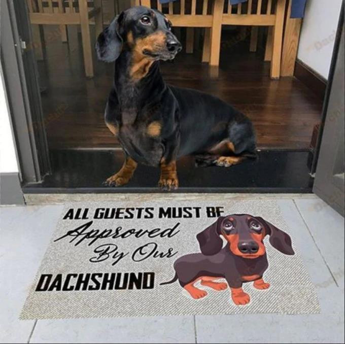 All Guests Must Be Approved Cute Dog Pattern Doormat Home Decor
