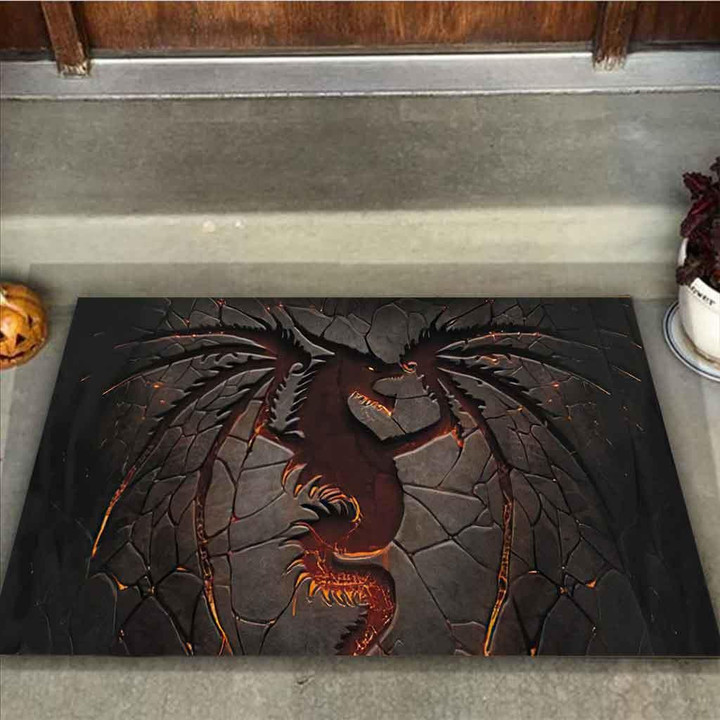 Dragon Black And Red Cool Doormat Home Decor