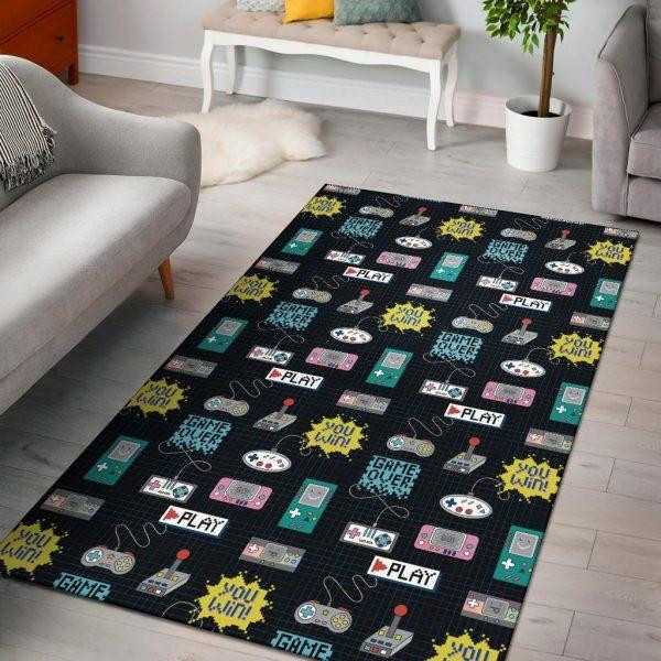 Gaming Print Pattern Home Decor Rectangle Area Rug