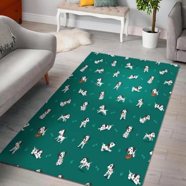 Dog Dalmatian Puppy Pattern Print Home Decor Rectangle Area Rug