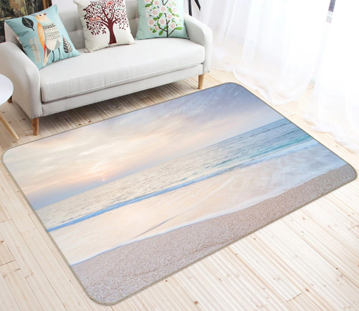 Beautiful Sunrise Scenery At The Seaside Printed Area Rug Home Decor
