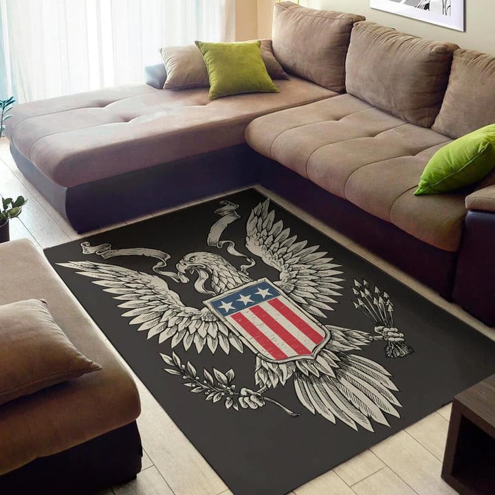 Patriotic USA Eagle Pattern Background Print Area Rug