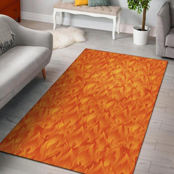 Flame Fire Pattern Print Home Decor Rectangle Area Rug