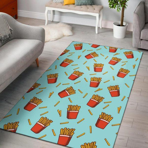 French Fries Print Pattern Home Decor Rectangle Area Rug