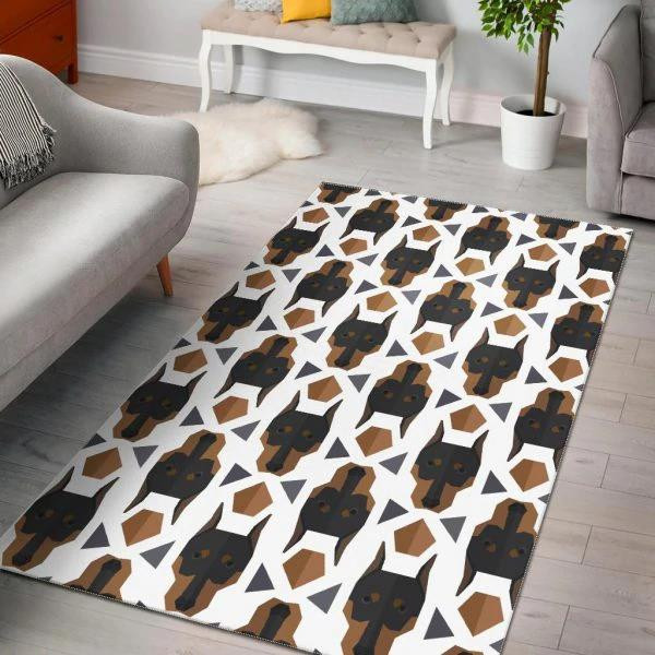 Dog Doberman Print Pattern Home Decor Rectangle Area Rug