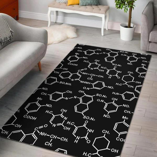 Chemistry Science Pattern Print Home Decor Rectangle Area Rug
