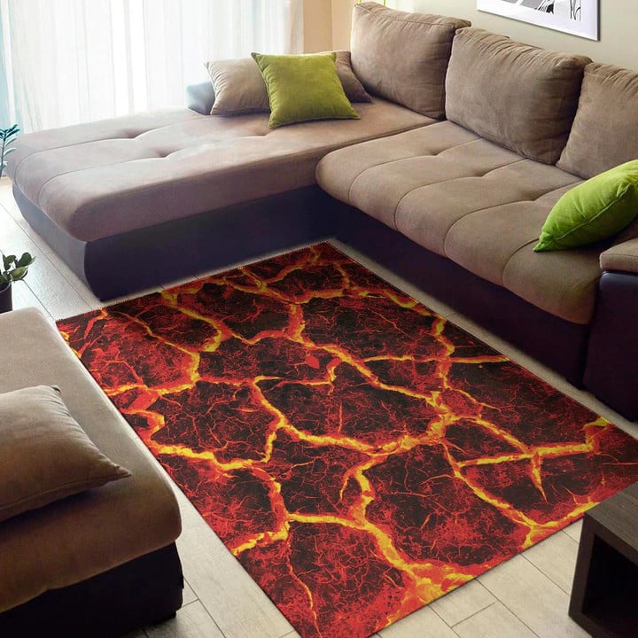 Cute Red Lava Pattern Background Print Area Rug