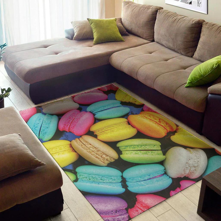 Colorful Macaron Pattern Background Print Area Rug