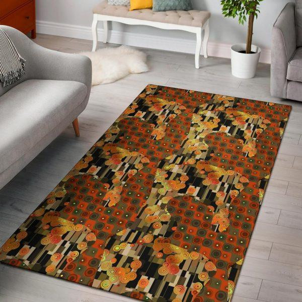 Klimt Print Pattern Home Decor Rectangle Area Rug