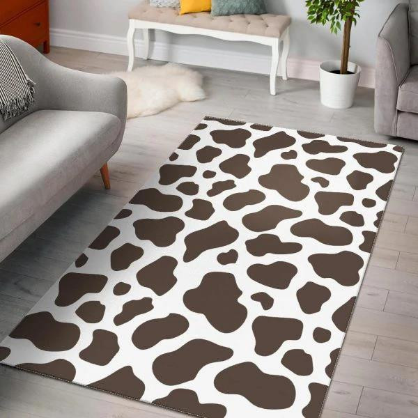 Brown Cow Pattern Print Home Decor Rectangle Area Rug