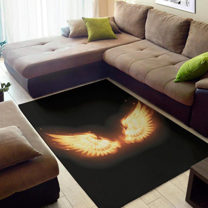 Cool Flame Wing Pattern Background Print Area Rug