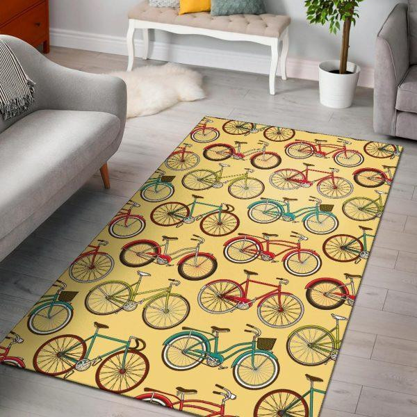 Pattern Print Bicycle Home Decor Rectangle Area Rug