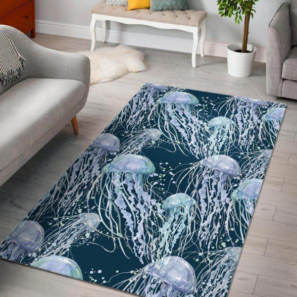 Pattern Print Jellyfish Home Decor Rectangle Area Rug