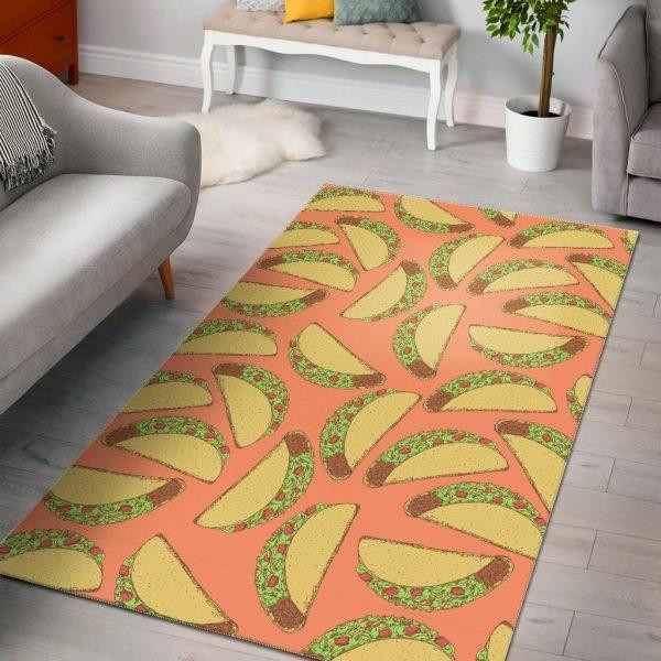 Taco Pattern Print Home Decor Rectangle Area Rug