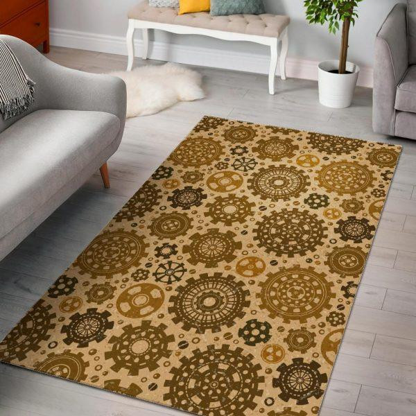 Steampunk Print Pattern Home Decor Rectangle Area Rug