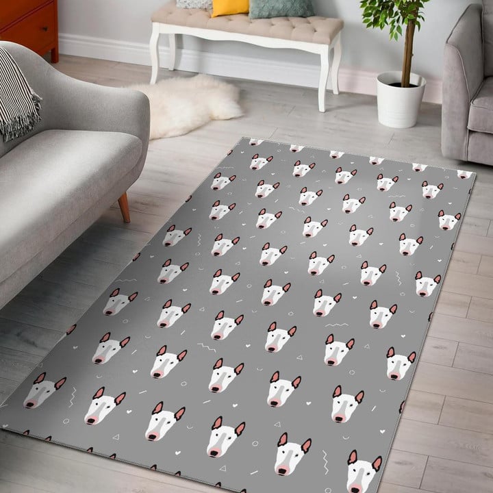 Bull Terrier Glay Pattern Print Area Rug