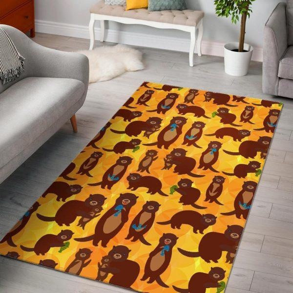 Pattern Print Otter Home Decor Rectangle Area Rug