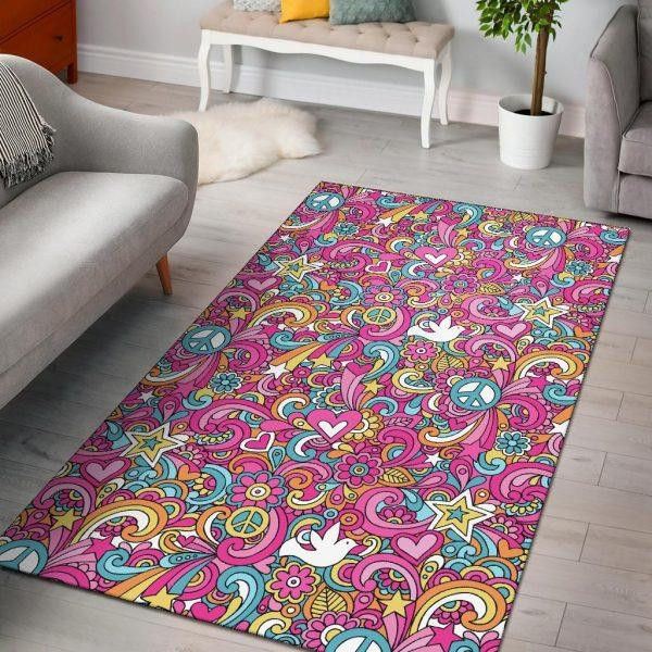 Psychedelic Pattern Print Home Decor Rectangle Area Rug