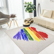 Pride Rainbow Brushstroke Heart Colourful Home Decor Rug Carpet