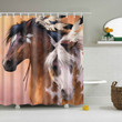 Native American Indian Horses Art Design 3D Printed Shower Curtain Gift For Home