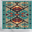 Blue Tribe Pattern Native American 3D Printed Shower Curtains
