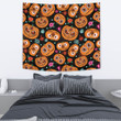 Pumpkin flowers spiderweb Halloween theme Wall Tapestry For Home Decor
