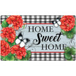 Buffalo Plaid Geraniums Home Sweet Home Non-Slip Printed Doormat